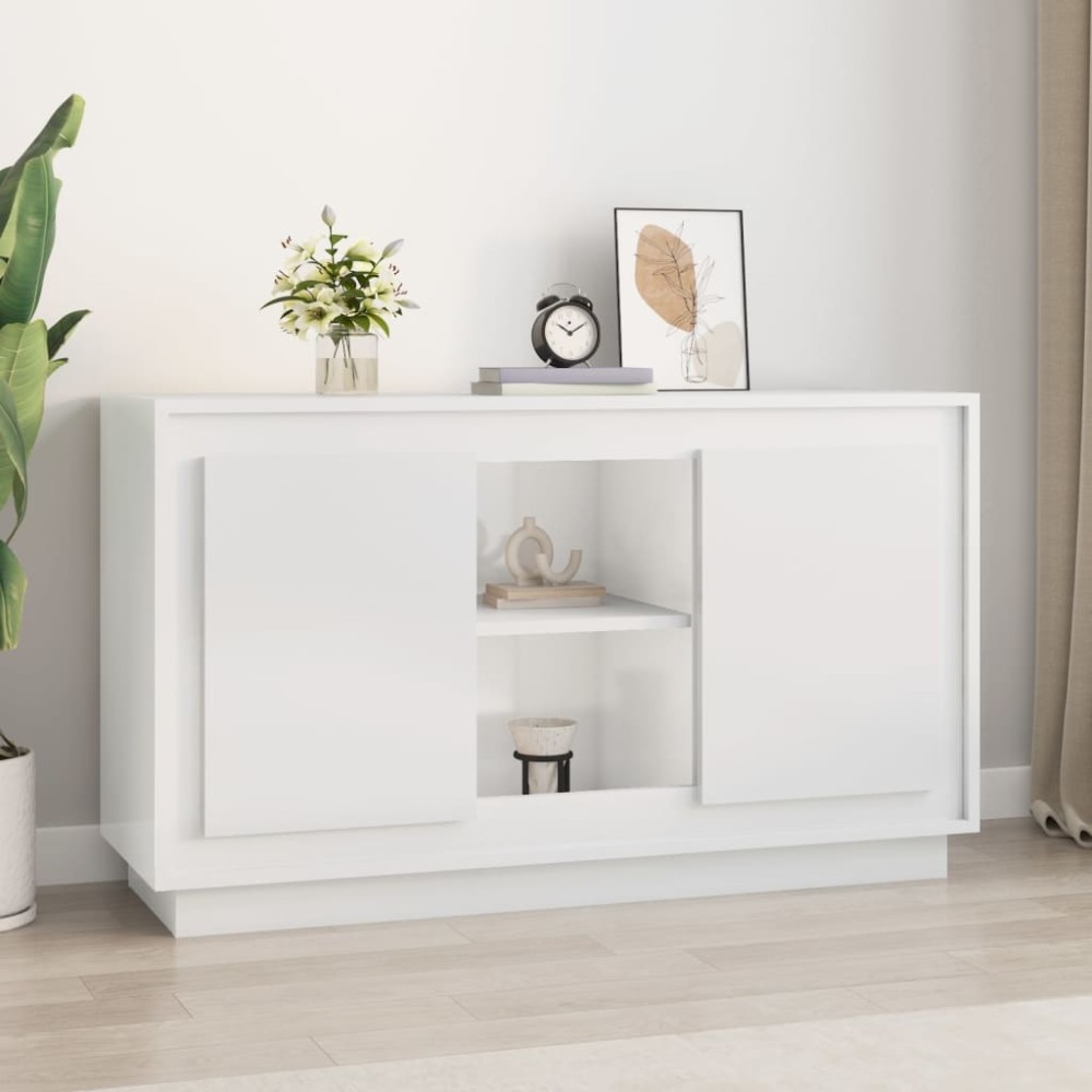 vidaXL Dulap, alb extralucios, 102x35x60 cm, lemn prelucrat