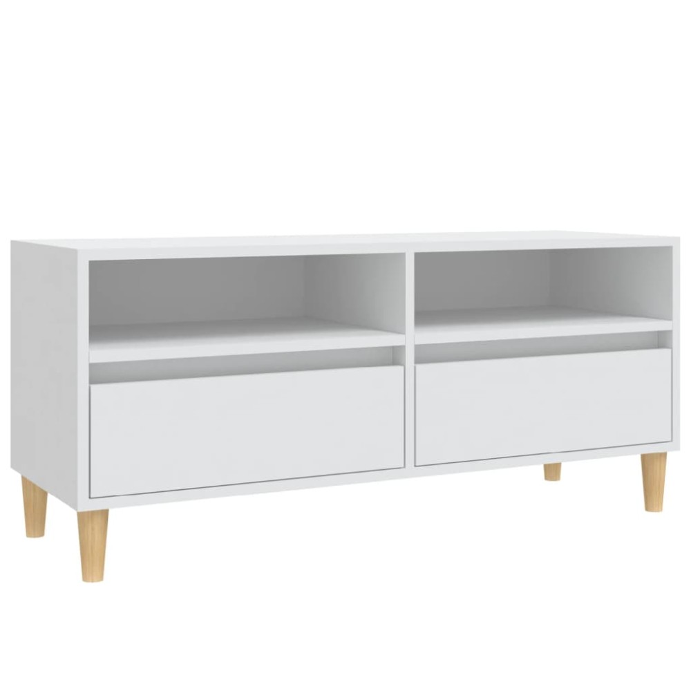 vidaXL Comodă TV, alb, 100x34,5x44,5 cm, lemn prelucrat