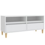 vidaXL Comodă TV, alb, 100x34,5x44,5 cm, lemn prelucrat vidaXL Comodă TV, alb, 100x34,5x44,5 cm, lemn prelucrat