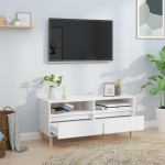 vidaXL Comodă TV, alb, 100x34,5x44,5 cm, lemn prelucrat vidaXL Comodă TV, alb, 100x34,5x44,5 cm, lemn prelucrat