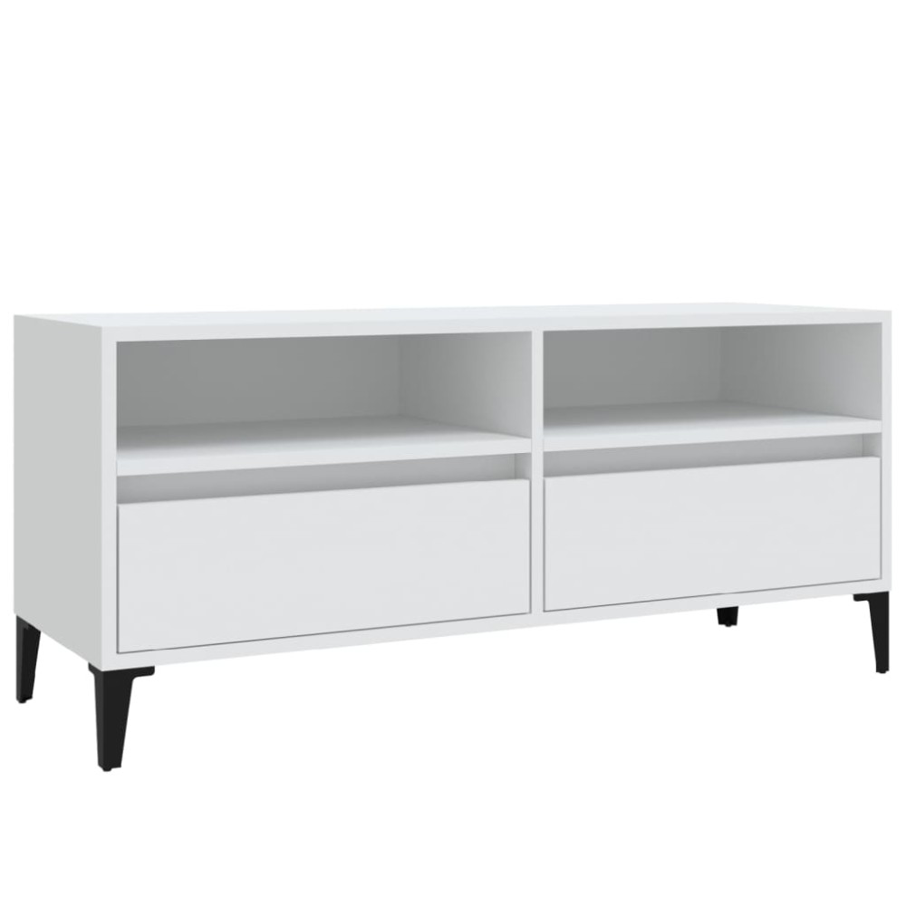 vidaXL Comodă TV, alb, 100x34,5x44,5 cm, lemn prelucrat