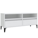 vidaXL Comodă TV, alb, 100x34,5x44,5 cm, lemn prelucrat