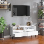 vidaXL Comodă TV, alb, 100x34,5x44,5 cm, lemn prelucrat
