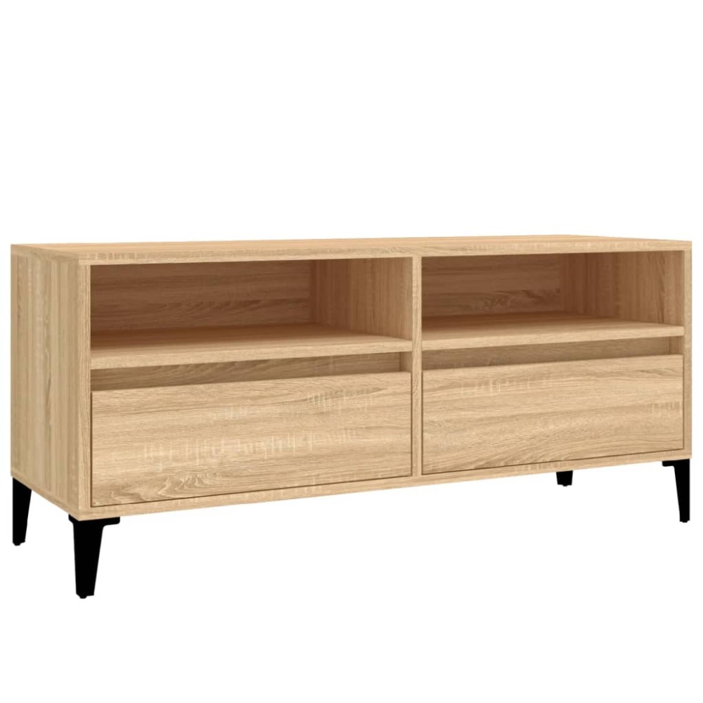 vidaXL Comodă TV, stejar sonoma, 100x34,5x44,5 cm, lemn prelucrat