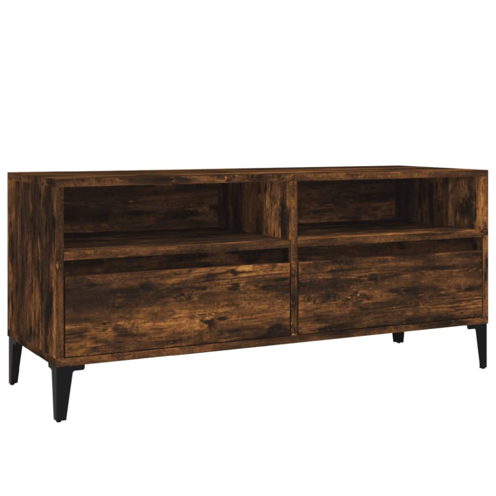 vidaXL Comodă TV, stejar fumuriu, 100x34,5x44,5 cm, lemn prelucrat