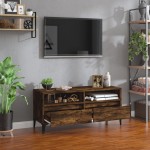 vidaXL Comodă TV, stejar fumuriu, 100x34,5x44,5 cm, lemn prelucrat vidaXL Comodă TV, stejar fumuriu, 100x34,5x44,5 cm, lemn prelucrat