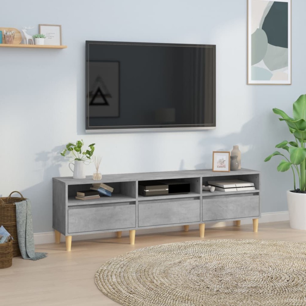 vidaXL Comodă TV, gri beton, 150x30x44,5 cm, lemn prelucrat