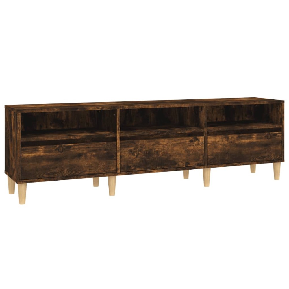 vidaXL Comodă TV, stejar fumuriu, 150x30x44,5 cm, lemn prelucrat