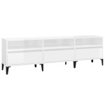 vidaXL Comodă TV, alb extralucios, 150x30x44,5 cm, lemn prelucrat