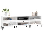 vidaXL Comodă TV, alb extralucios, 150x30x44,5 cm, lemn prelucrat