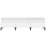 vidaXL Comodă TV, alb extralucios, 150x30x44,5 cm, lemn prelucrat