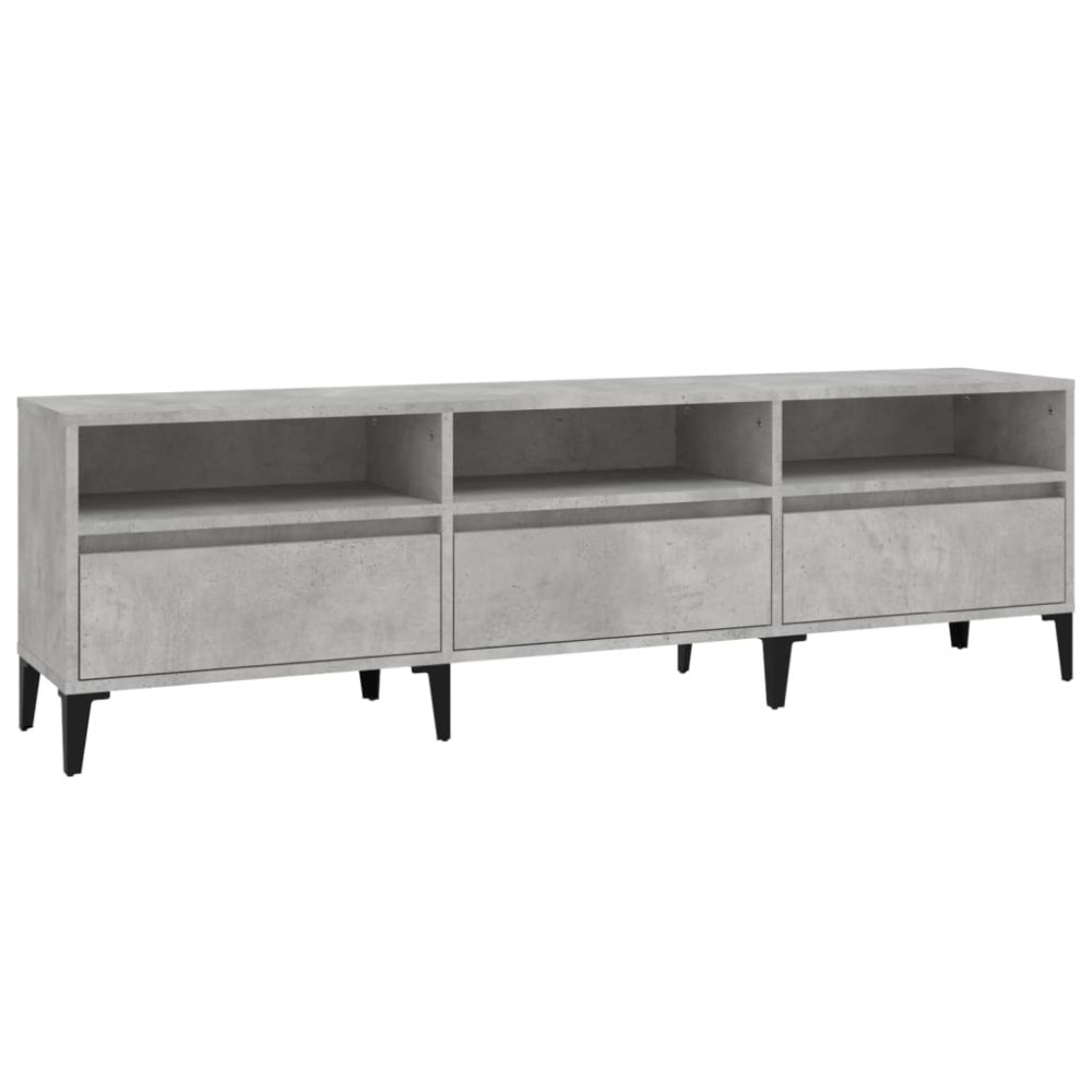 vidaXL Comodă TV, gri beton, 150x30x44,5 cm, lemn prelucrat