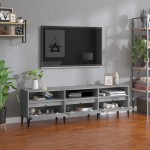 vidaXL Comodă TV, gri beton, 150x30x44,5 cm, lemn prelucrat vidaXL Comodă TV, gri beton, 150x30x44,5 cm, lemn prelucrat