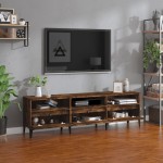 vidaXL Comodă TV, stejar fumuriu, 150x30x44,5 cm, lemn prelucrat