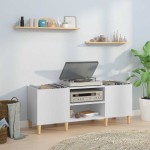 vidaXL Comodă discuri, alb, 121x38x48 cm, lemn prelucrat vidaXL Comodă discuri, alb, 121x38x48 cm, lemn prelucrat