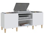 vidaXL Comodă discuri, alb, 121x38x48 cm, lemn prelucrat vidaXL Comodă discuri, alb, 121x38x48 cm, lemn prelucrat