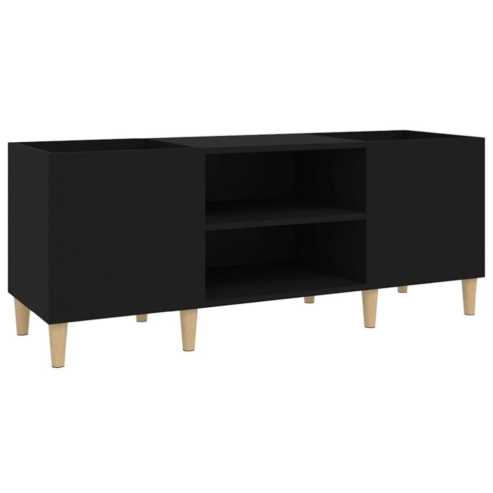 vidaXL Comodă discuri, negru, 121x38x48 cm, lemn prelucrat