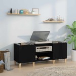 vidaXL Comodă discuri, negru, 121x38x48 cm, lemn prelucrat vidaXL Comodă discuri, negru, 121x38x48 cm, lemn prelucrat