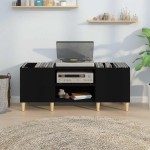 vidaXL Comodă discuri, negru, 121x38x48 cm, lemn prelucrat vidaXL Comodă discuri, negru, 121x38x48 cm, lemn prelucrat