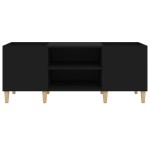 vidaXL Comodă discuri, negru, 121x38x48 cm, lemn prelucrat vidaXL Comodă discuri, negru, 121x38x48 cm, lemn prelucrat