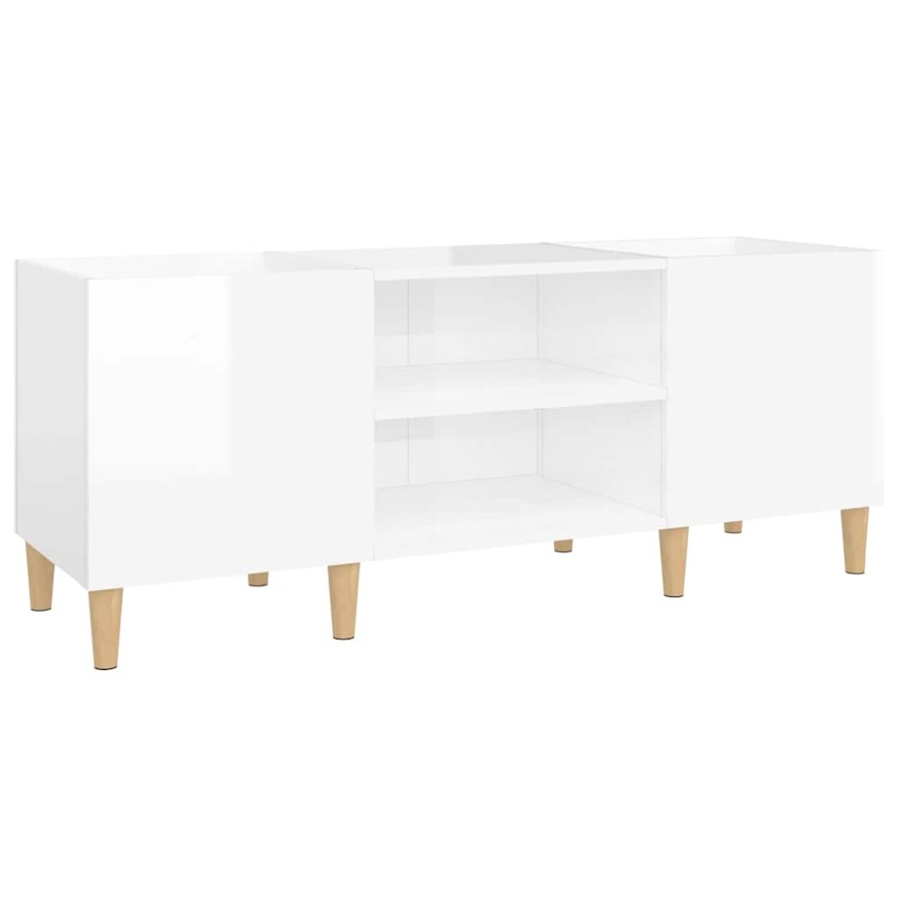 vidaXL Dulapuri pentru discuri alb lucios 121x38x48 cm, lemn prelucrat