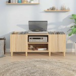 vidaXL Dulap pentru discuri stejar sonoma 121x38x48 cm, lemn prelucrat