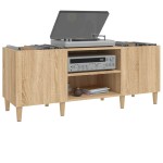 vidaXL Dulap pentru discuri stejar sonoma 121x38x48 cm, lemn prelucrat