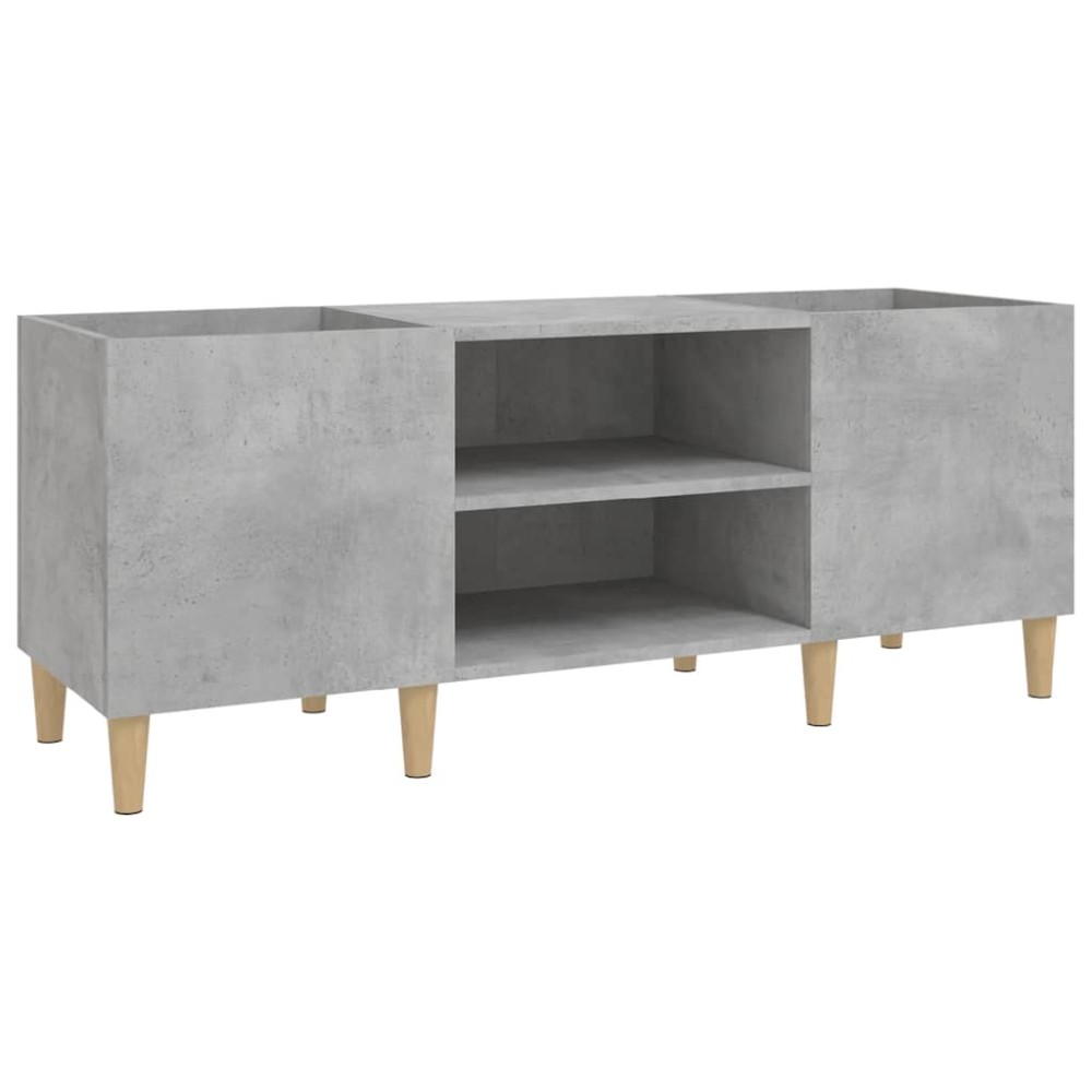 vidaXL Dulap pentru discuri gri beton, 121x38x48 cm, lemn prelucrat