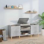 vidaXL Dulap pentru discuri gri beton, 121x38x48 cm, lemn prelucrat vidaXL Dulap pentru discuri gri beton, 121x38x48 cm, lemn prelucrat