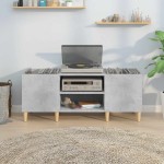 vidaXL Dulap pentru discuri gri beton, 121x38x48 cm, lemn prelucrat vidaXL Dulap pentru discuri gri beton, 121x38x48 cm, lemn prelucrat