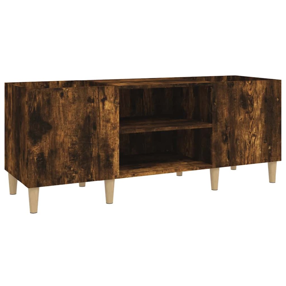 vidaXL Dulap pentru discuri stejar afumat 121x38x48 cm, lemn prelucrat