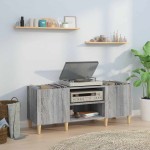 vidaXL Dulap pentru discuri gri sonoma, 121x38x48 cm, lemn prelucrat vidaXL Dulap pentru discuri gri sonoma, 121x38x48 cm, lemn prelucrat