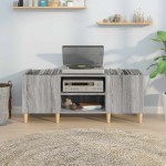 vidaXL Dulap pentru discuri gri sonoma, 121x38x48 cm, lemn prelucrat vidaXL Dulap pentru discuri gri sonoma, 121x38x48 cm, lemn prelucrat