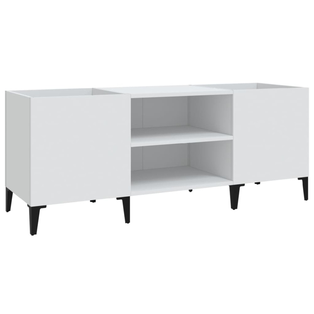 vidaXL Comodă discuri, alb, 121x38x48 cm, lemn prelucrat