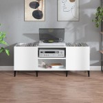 vidaXL Comodă discuri, alb, 121x38x48 cm, lemn prelucrat vidaXL Comodă discuri, alb, 121x38x48 cm, lemn prelucrat