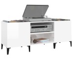 vidaXL Comodă discuri, alb, 121x38x48 cm, lemn prelucrat vidaXL Comodă discuri, alb, 121x38x48 cm, lemn prelucrat