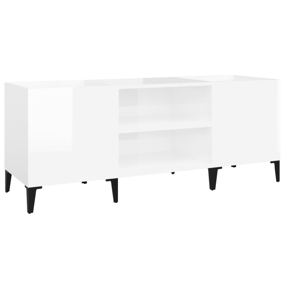 vidaXL Dulapuri pentru discuri alb lucios 121x38x48 cm, lemn prelucrat