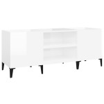 vidaXL Dulapuri pentru discuri alb lucios 121x38x48 cm, lemn prelucrat vidaXL Dulapuri pentru discuri alb lucios 121x38x48 cm, lemn prelucrat