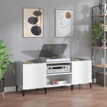vidaXL Dulapuri pentru discuri alb lucios 121x38x48 cm, lemn prelucrat vidaXL Dulapuri pentru discuri alb lucios 121x38x48 cm, lemn prelucrat