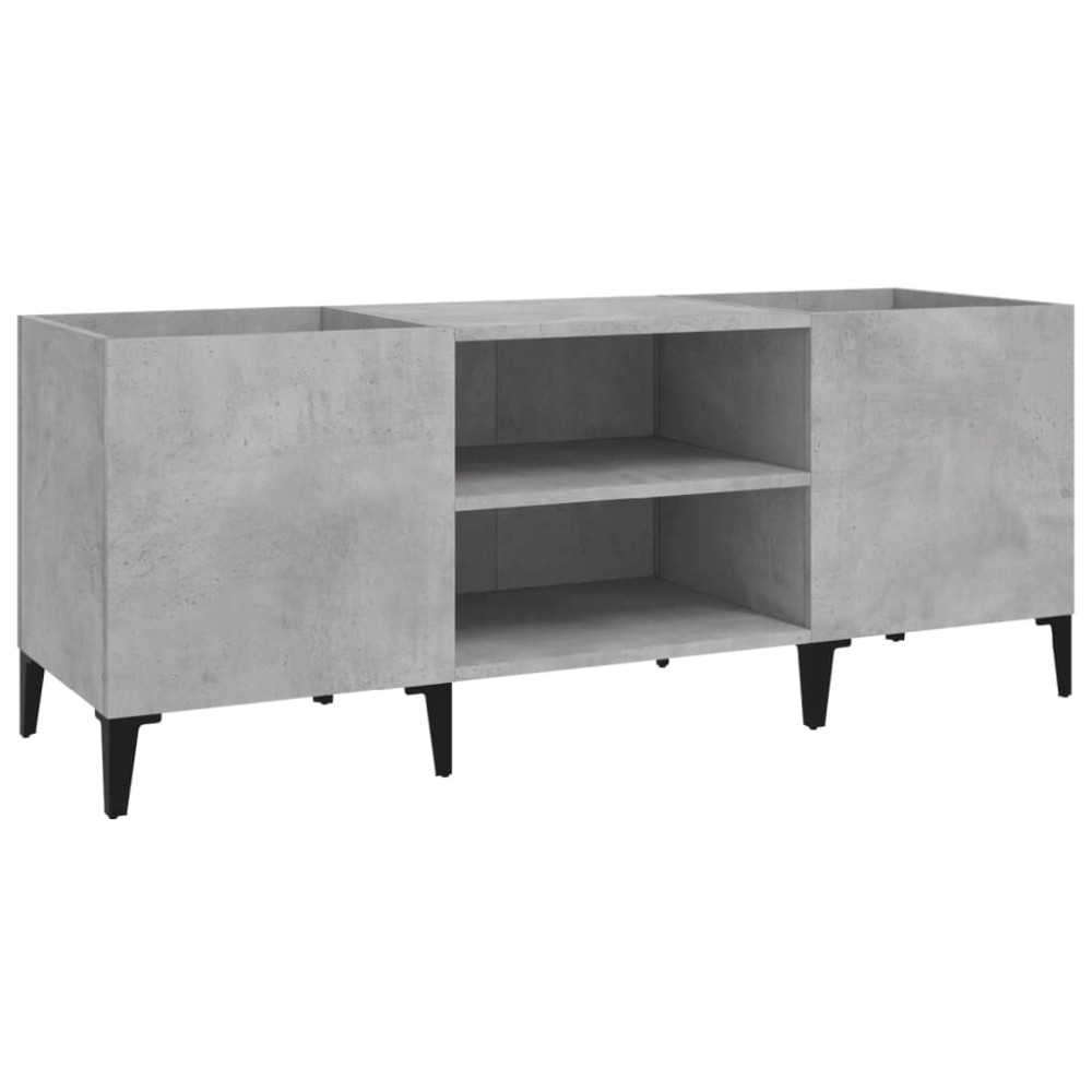 vidaXL Dulap pentru discuri gri beton, 121x38x48 cm, lemn prelucrat