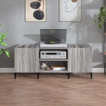 vidaXL Dulap pentru discuri gri sonoma, 121x38x48 cm, lemn prelucrat