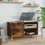 vidaXL Dulap pentru discuri stejar afumat 84,5x38x48 cm lemn prelucrat vidaXL Dulap pentru discuri stejar afumat 84,5x38x48 cm lemn prelucrat