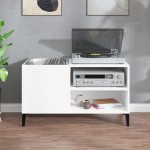 vidaXL Comodă discuri, alb, 84,5x38x48 cm, lemn prelucrat vidaXL Comodă discuri, alb, 84,5x38x48 cm, lemn prelucrat