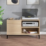 vidaXL Dulap pentru discuri stejar sonoma 84,5x38x48 cm lemn prelucrat vidaXL Dulap pentru discuri stejar sonoma 84,5x38x48 cm lemn prelucrat
