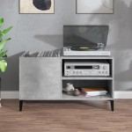 vidaXL Dulap pentru discuri gri beton 84,5x38x48 cm lemn prelucrat