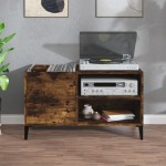vidaXL Dulap pentru discuri stejar afumat 84,5x38x48 cm lemn prelucrat vidaXL Dulap pentru discuri stejar afumat 84,5x38x48 cm lemn prelucrat