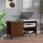 vidaXL Dulap pentru discuri stejar maro, 84,5x38x48 cm, lemn prelucrat vidaXL Dulap pentru discuri stejar maro, 84,5x38x48 cm, lemn prelucrat