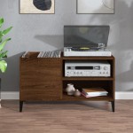vidaXL Dulap pentru discuri stejar maro, 84,5x38x48 cm, lemn prelucrat vidaXL Dulap pentru discuri stejar maro, 84,5x38x48 cm, lemn prelucrat
