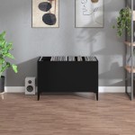 vidaXL Dulap pentru discuri, negru, 74,5x38x48 cm, lemn prelucrat