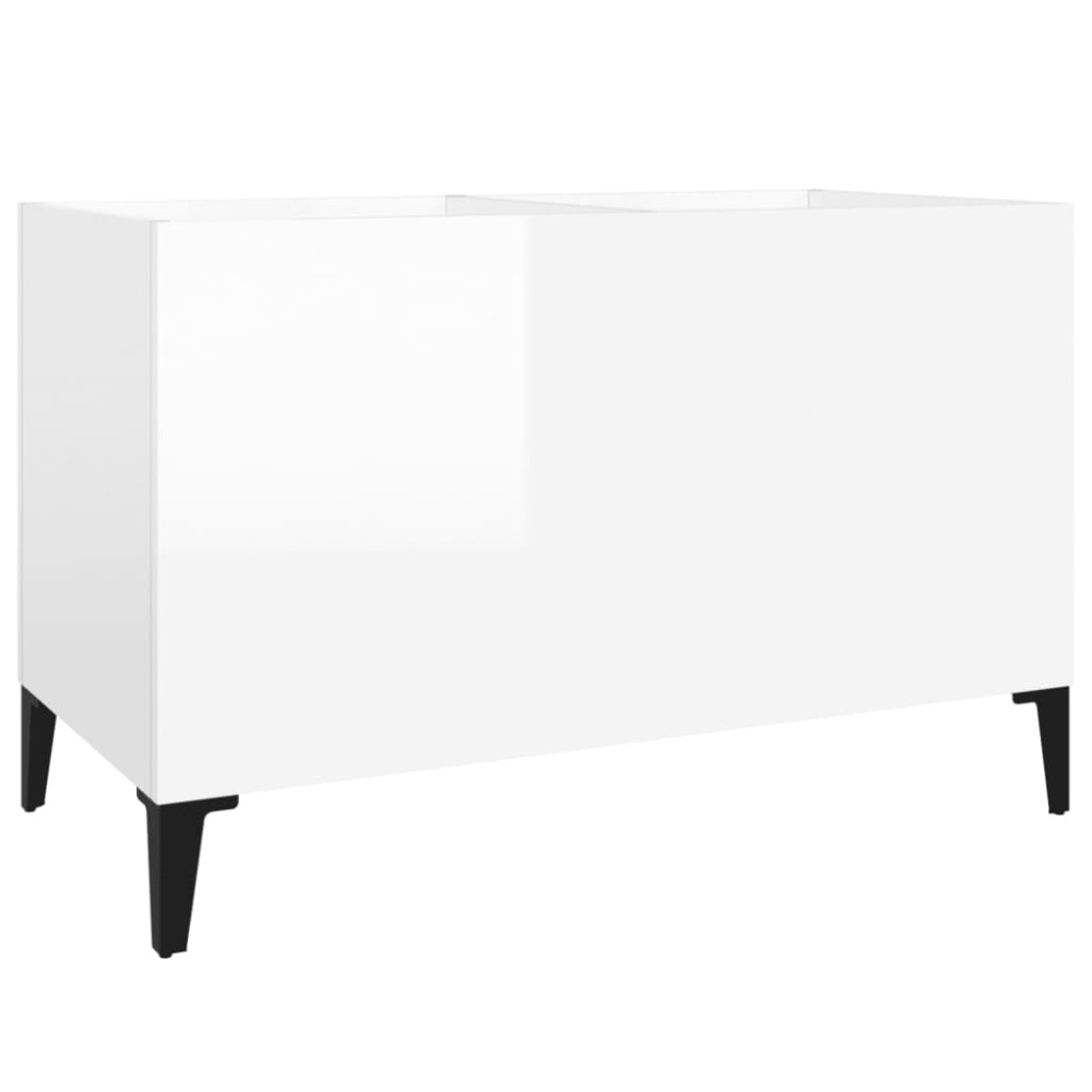 vidaXL Dulap pt discuri, alb extralucios 74,5x38x48 cm lemn prelucrat